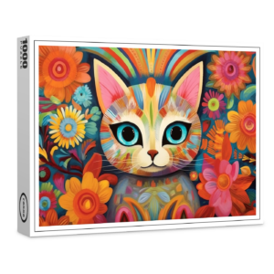 raxxa Premium-Puzzle: Fröhliche Katzenkunst Im Stil von Frieda Kahlo