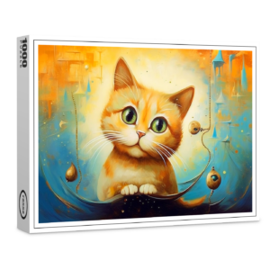 raxxa Premium-Puzzle: Fröhliche Katzenkunst im Stil von Salvador Dali
