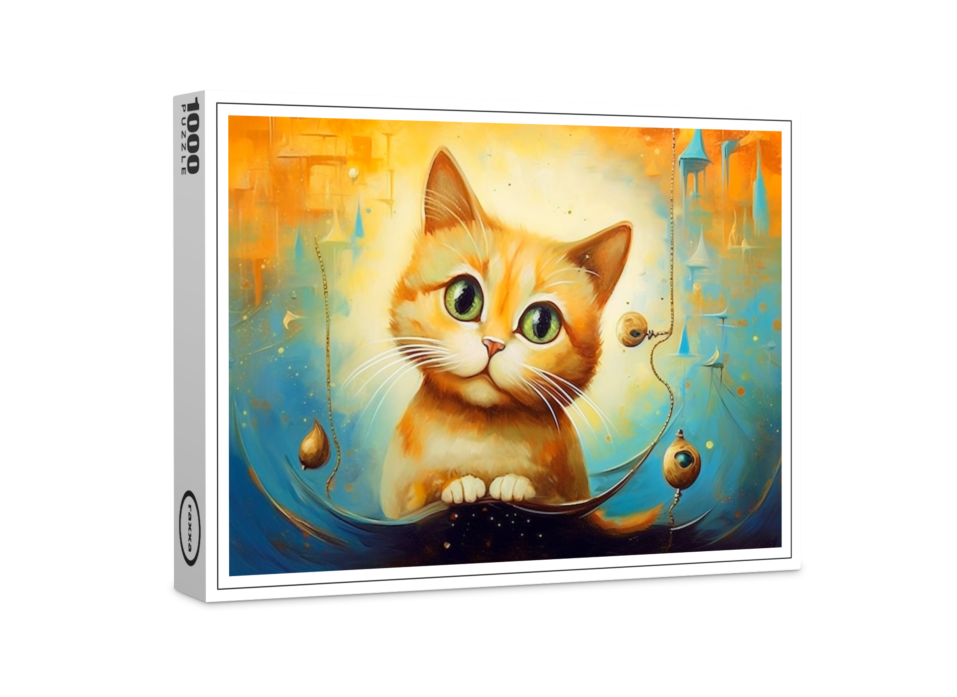 raxxa Premium-Puzzle: Fröhliche Katzenkunst im Stil von Salvador Dali