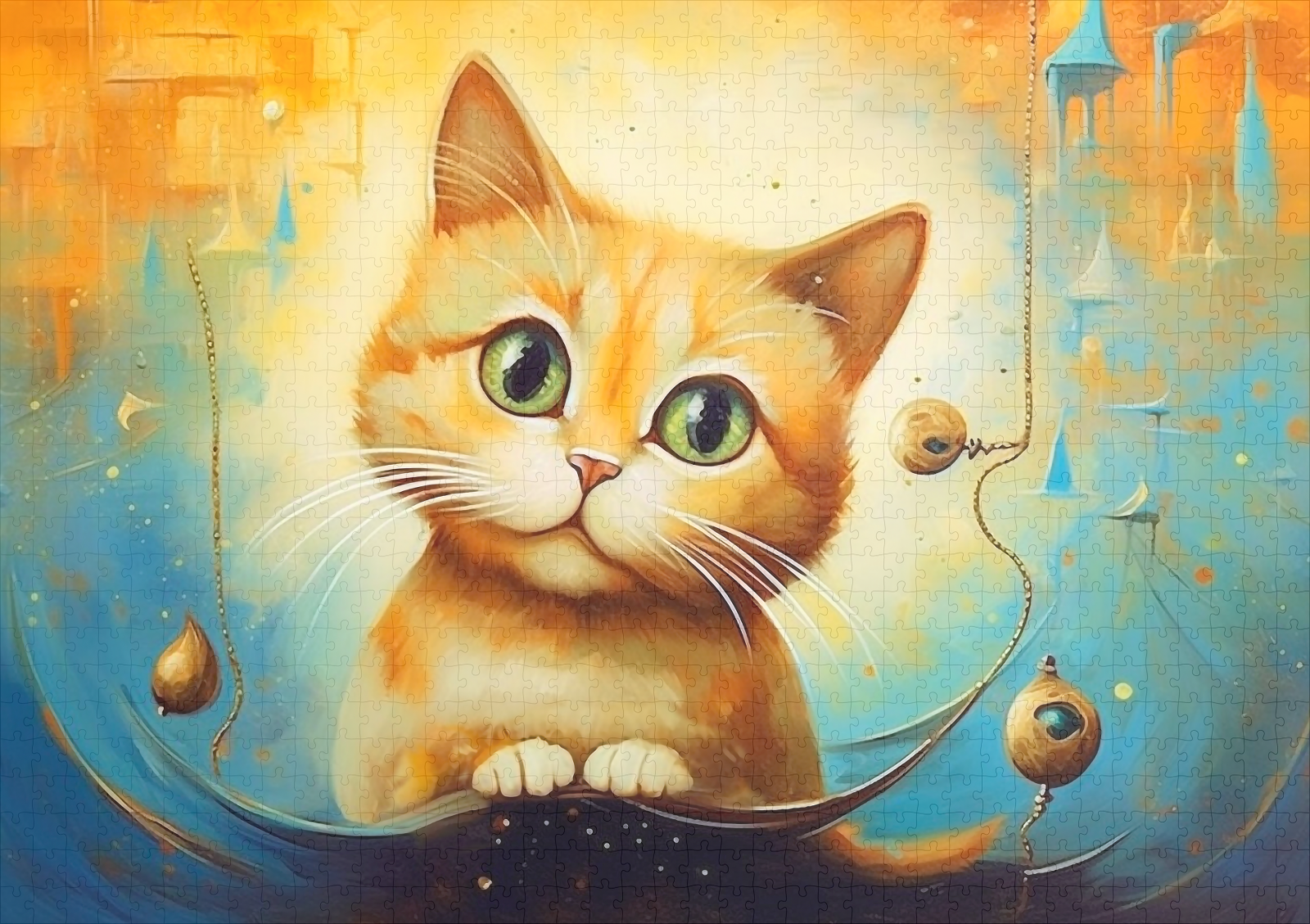 raxxa Premium-Puzzle: Fröhliche Katzenkunst im Stil von Salvador Dali – Bild 2