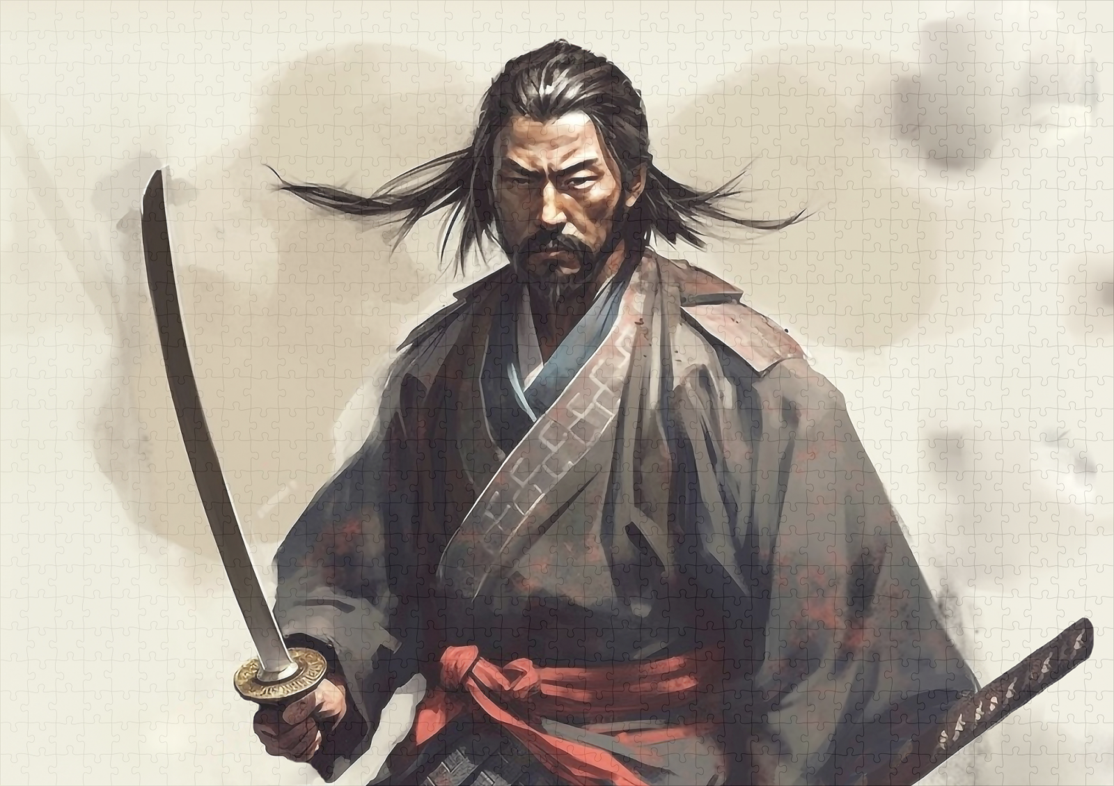 raxxa Premium-Puzzle: Samurai Krieger mit Katana – Image 2