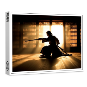raxxa Premium-Puzzle: Samurai Krieger als Silhouette