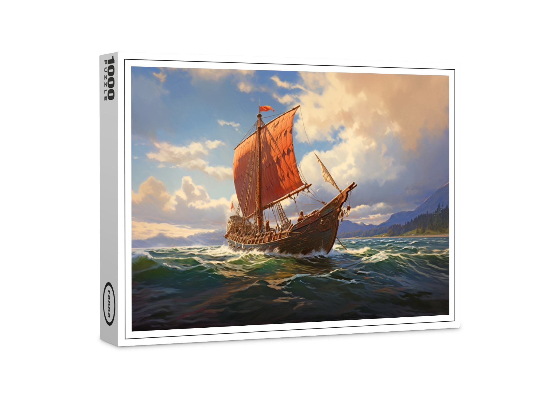 raxxa Premium-Puzzle: Wikingerschiff an der Küste