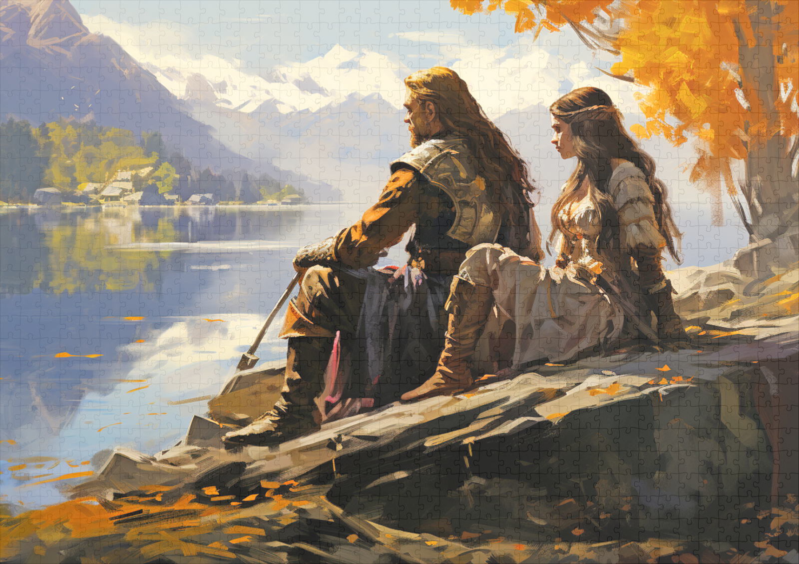 raxxa Premium-Puzzle: Nordischer Mann und junge Frau - immagine 2