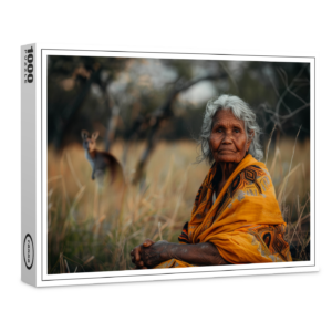 raxxa Premium-Puzzle: Frau der Aborigines im Busch