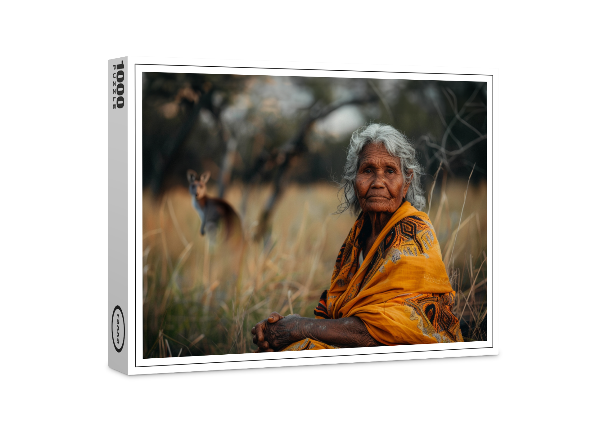 raxxa Premium-Puzzle: Frau der Aborigines im Busch
