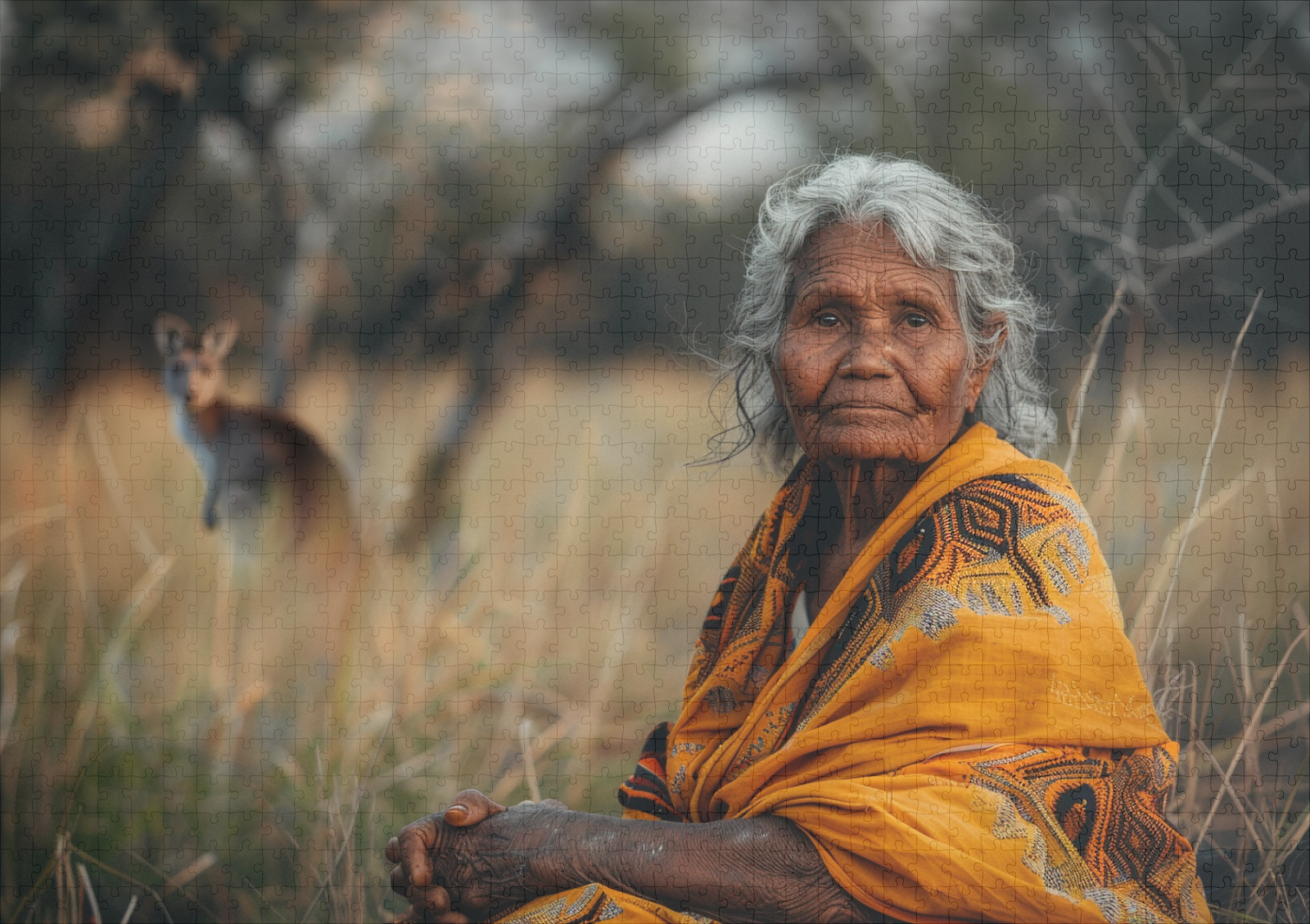 raxxa Premium-Puzzle: Frau der Aborigines im Busch - immagine 2