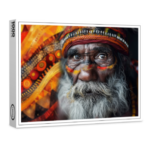 raxxa Premium-Puzzle: Aborigines Mann mit Kunst