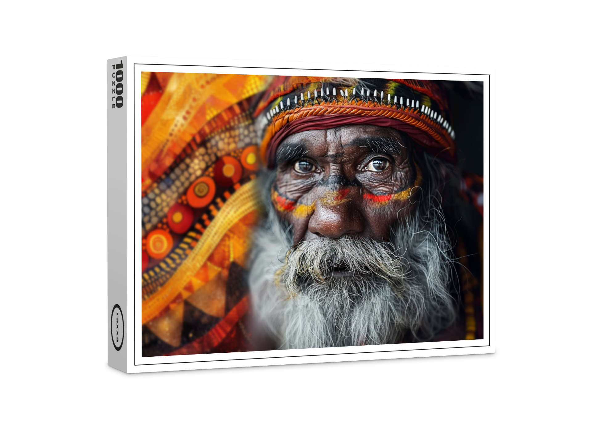 raxxa Premium-Puzzle: Aborigines Mann mit Kunst