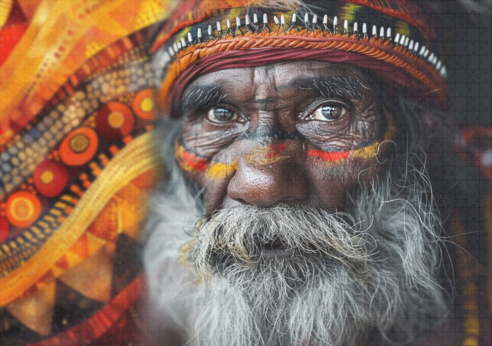 raxxa Premium-Puzzle: Aborigines Mann mit Kunst - Image 2