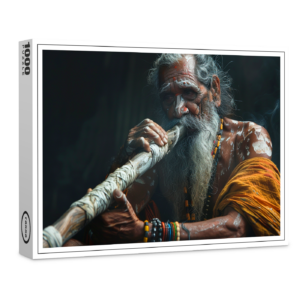raxxa Premium-Puzzle: Aborignies Mann mit Didgeridoo