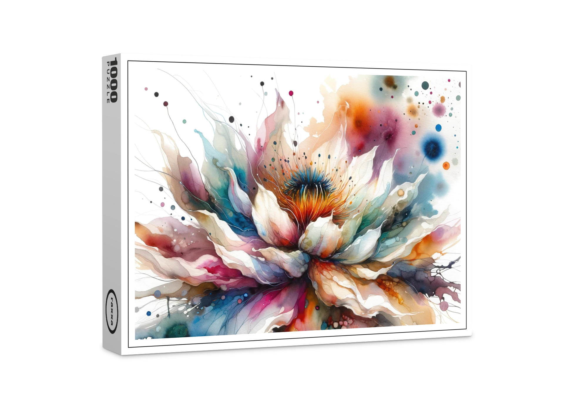 raxxa Premium-Puzzle: Colorful Watercolor Blossom