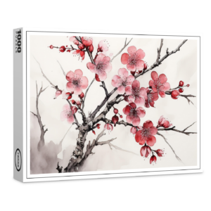 raxxa Premium-Puzzle: Pink Cherry Blossom Branch