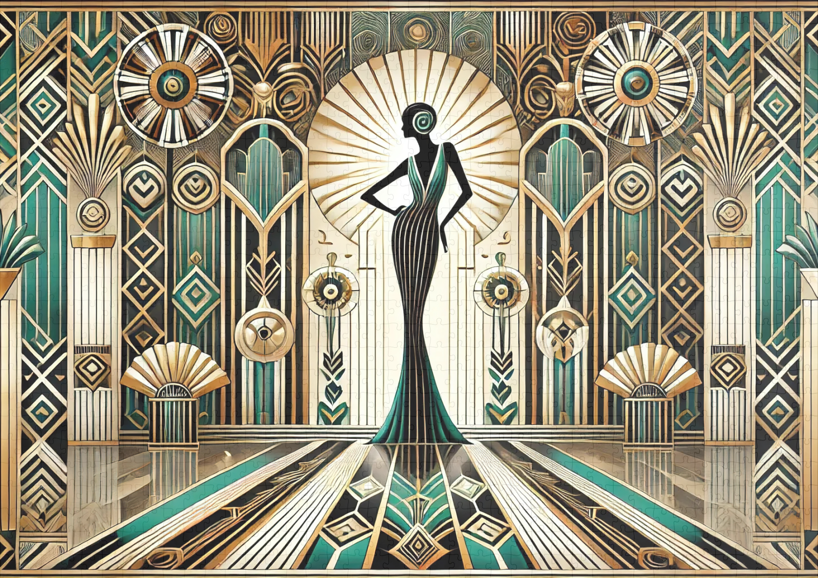 raxxa Premium-Puzzle: Art Deco Glamour Woman - immagine 2
