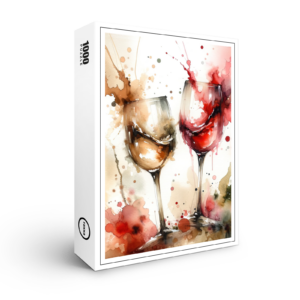 raxxa Premium-Puzzle: Watercolor Wine Glasses