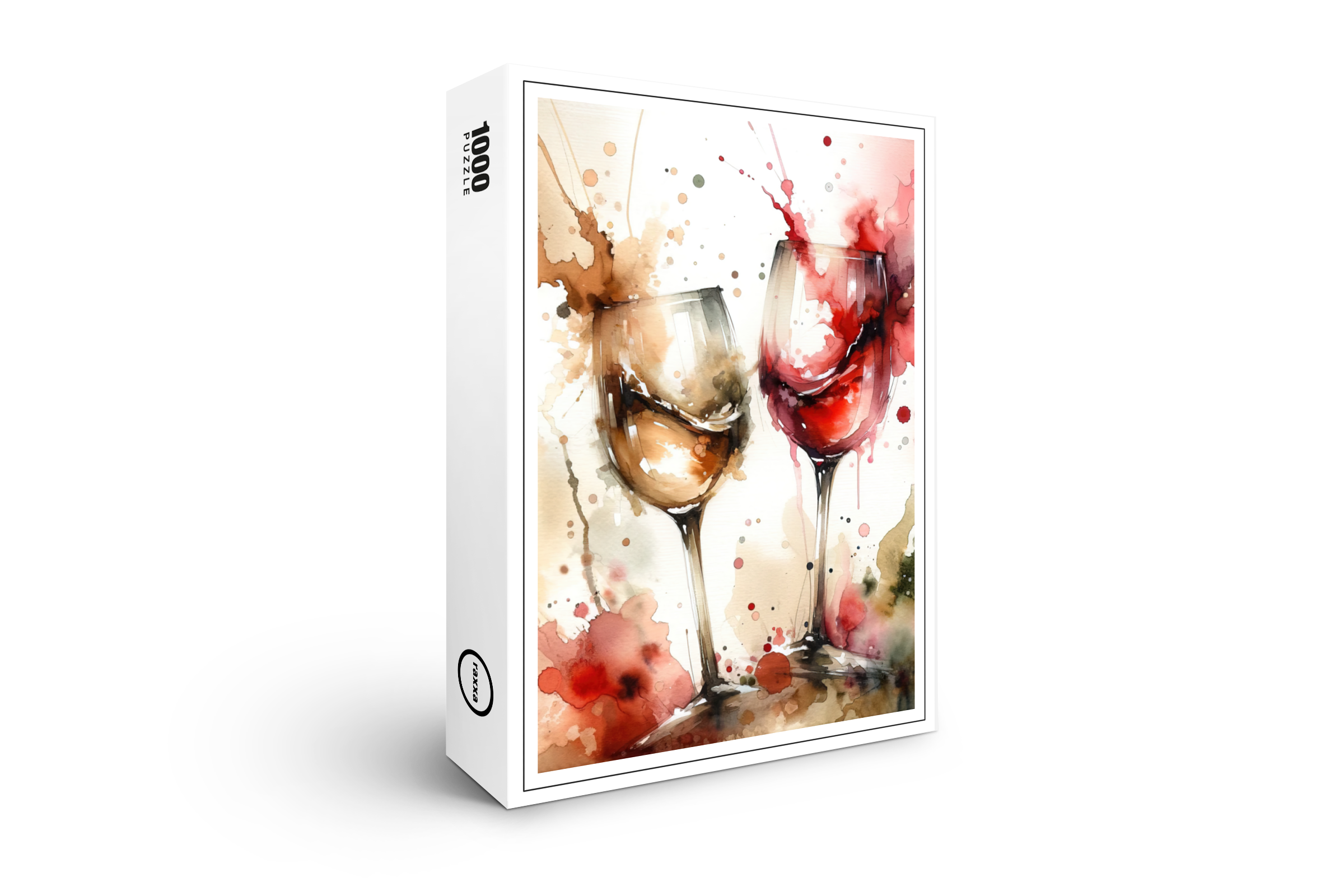raxxa Premium-Puzzle: Watercolor Wine Glasses