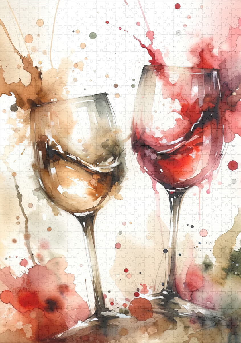 raxxa Premium-Puzzle: Watercolor Wine Glasses – Image 2