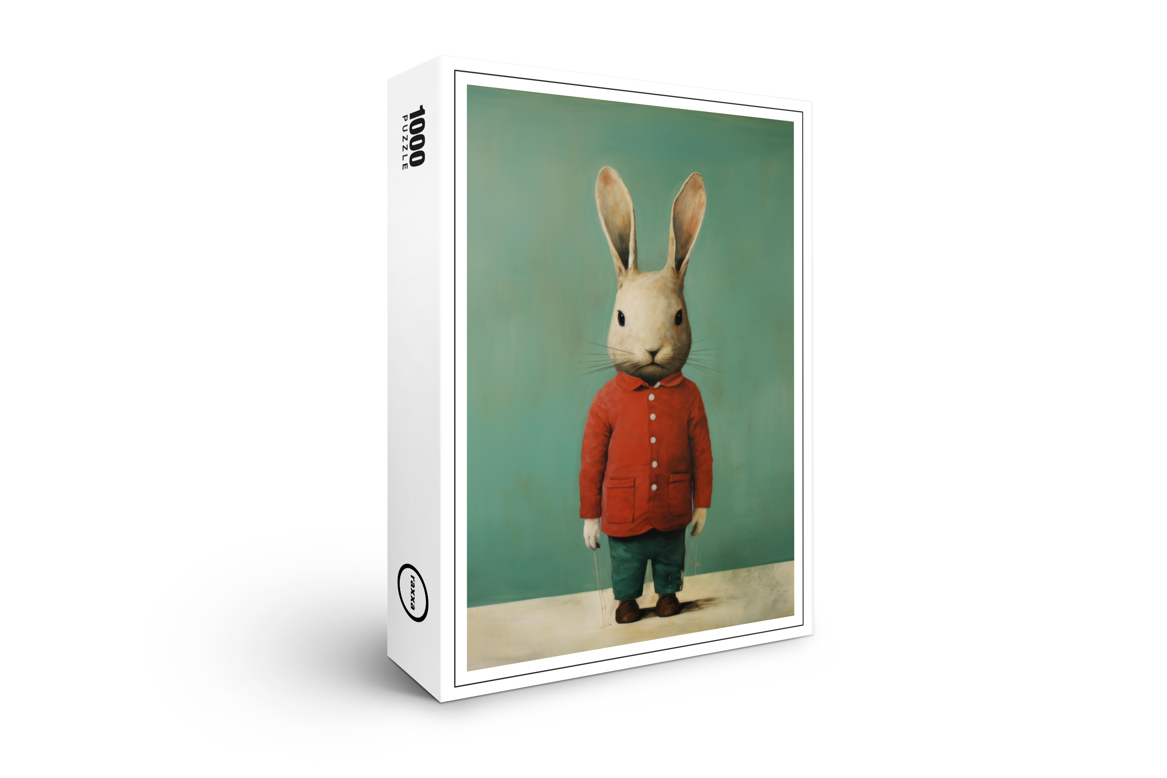raxxa Premium-Puzzle: Minimal Rabbit Portrait