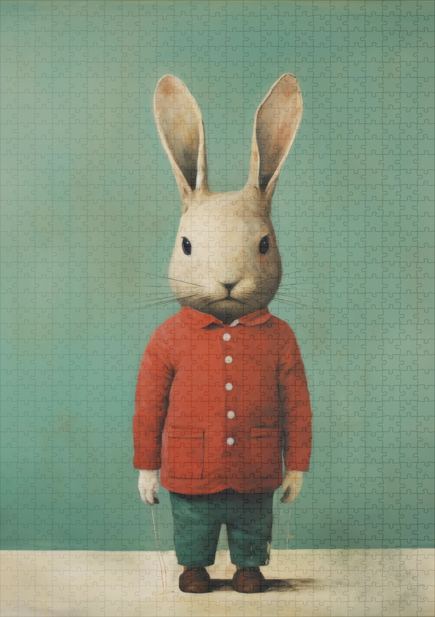 raxxa Premium-Puzzle: Minimal Rabbit Portrait – Image 2