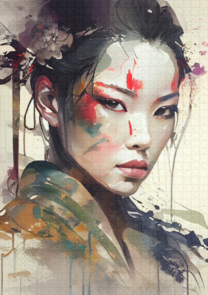 raxxa Premium-Puzzle: Warrior Geisha Portrait - Image 2