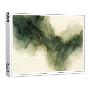 raxxa Premium-Puzzle: Moss Green Gold Flow