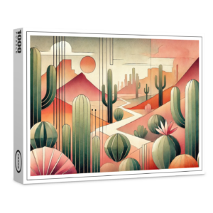 raxxa Premium-Puzzle: Art Deco Desert Cacti