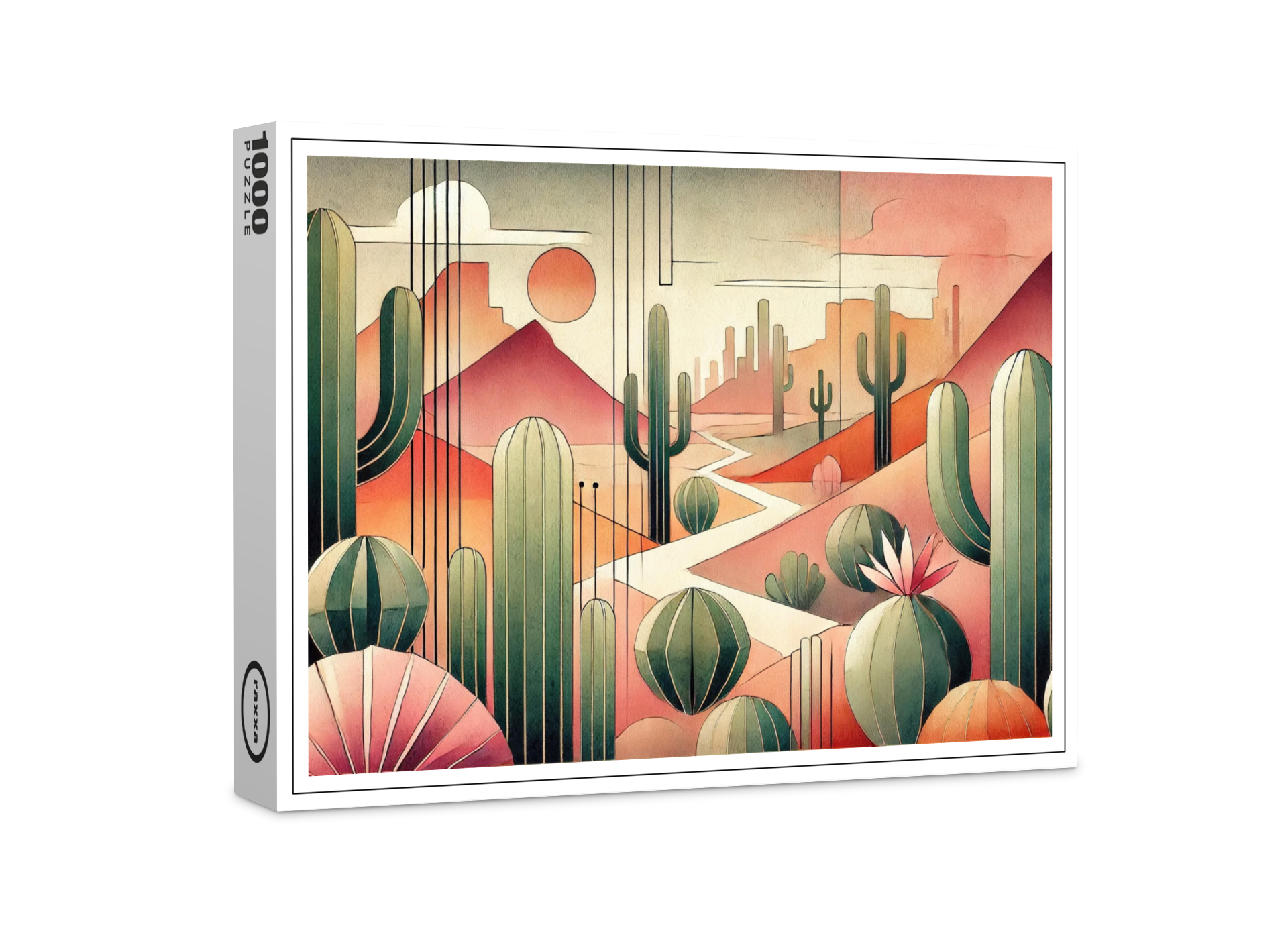 raxxa Premium-Puzzle: Art Deco Desert Cacti
