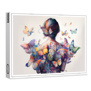raxxa Premium-Puzzle: Watercolor Butterfly Embrace