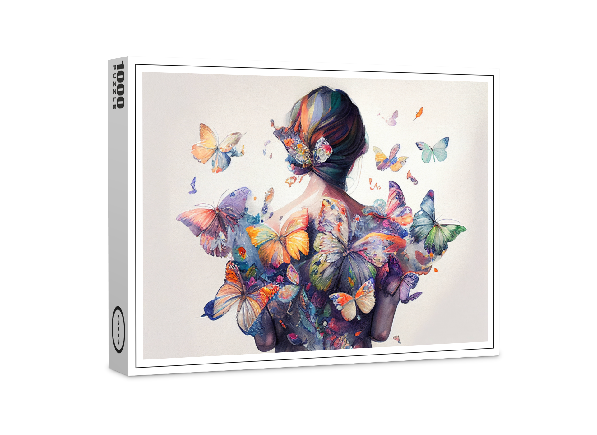 raxxa Premium-Puzzle: Watercolor Butterfly Embrace