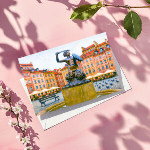 raxxa Postkarte: Syrenka fountain Warsaw oil painting