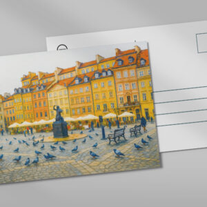 raxxa Postkarte: Warsaw oil painting Old Town with Syrenka