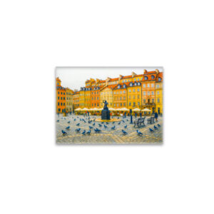 raxxa Glas-Magnet: Warsaw oil painting Old Town with Syrenka