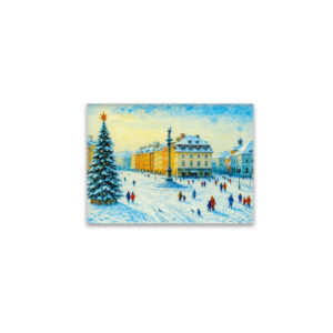 raxxa Glas-Magnet: Winter day in Warsaw oil painting with Christmas tree