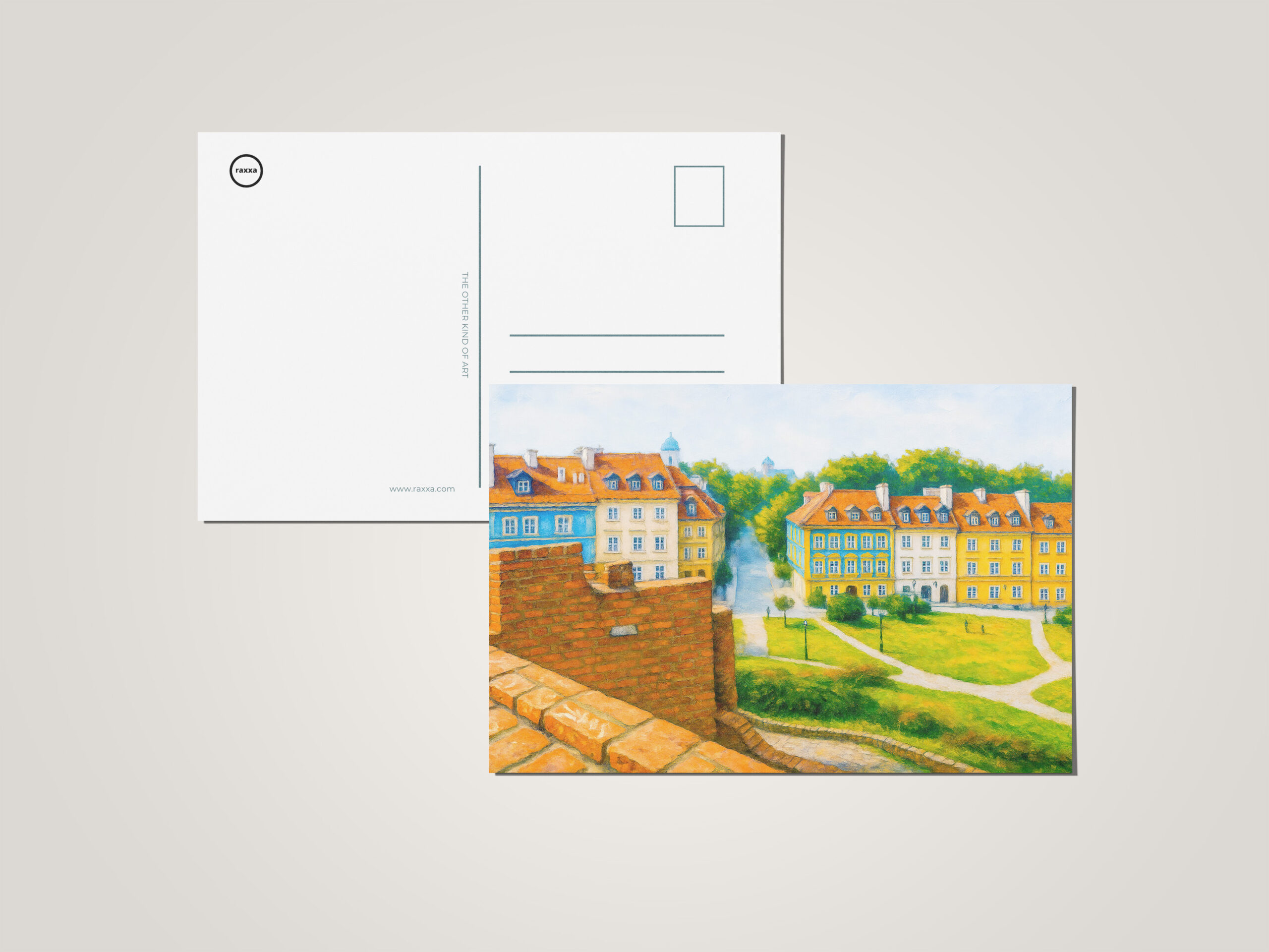 raxxa Postkarte: Warsaw oil painting View from city wall