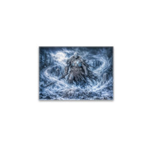 raxxa Glas-Magnet: Dynamic Undead Warrior in Dark Fantasy Atmosphere