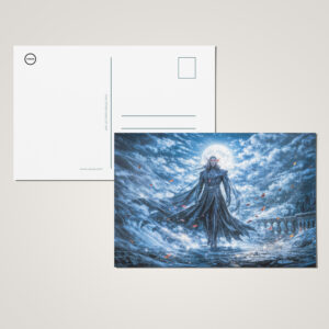 raxxa Postkarte: Dynamic Fantasy Vampire in Dramatic Nocturnal Atmosphere