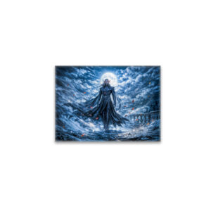 raxxa Glas-Magnet: Dynamic Fantasy Vampire in Dramatic Nocturnal Atmosphere