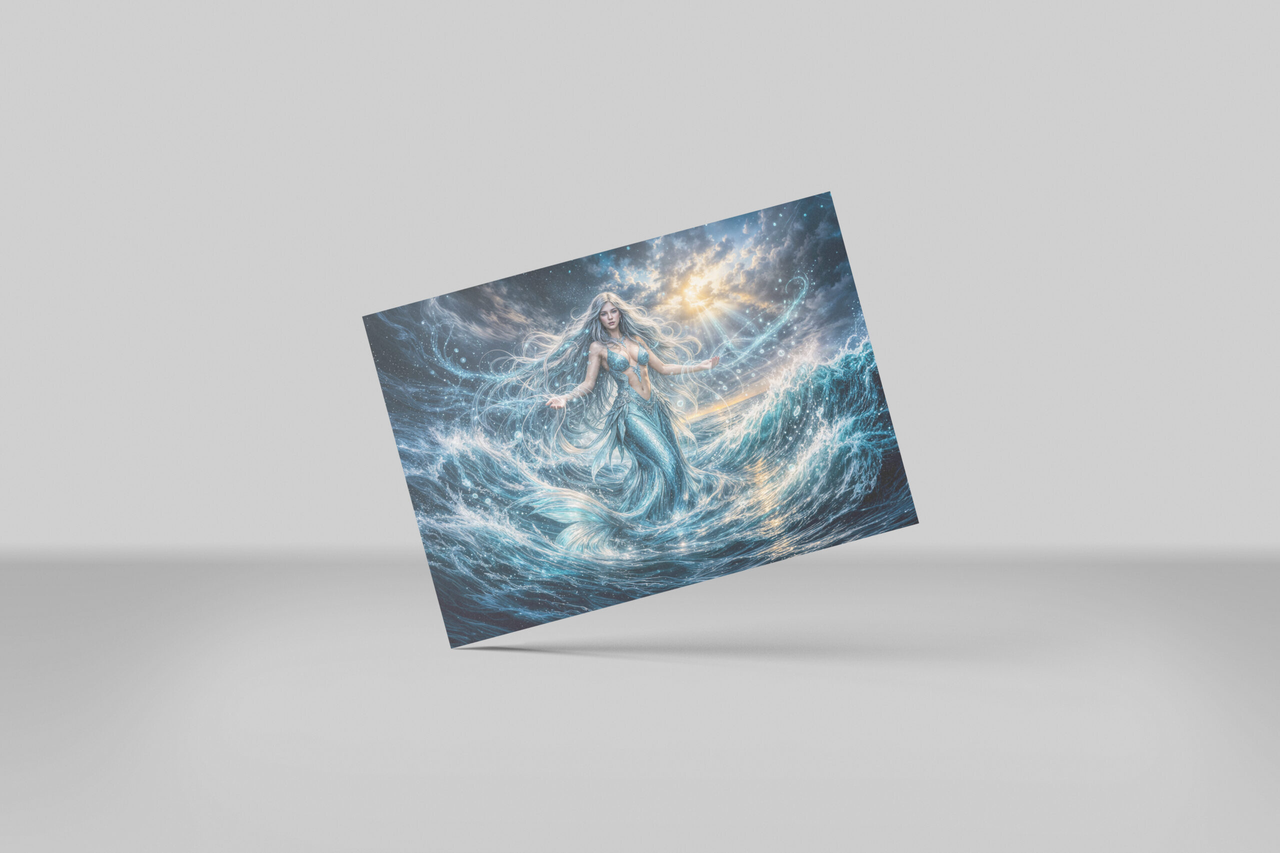 raxxa Postkarte: Dynamic Fantasy Mermaid in Radiant Ocean Magic