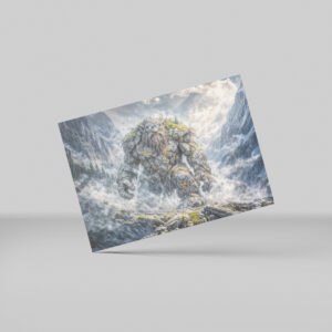 raxxa Postkarte: Dynamic Fantasy Troll in Dramatic Atmospheric Landscape