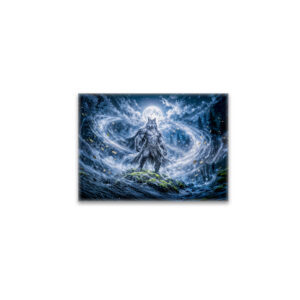 raxxa Glas-Magnet: Dynamic Fantasy Werewolf Under Dramatic Moonlight Atmosphere
