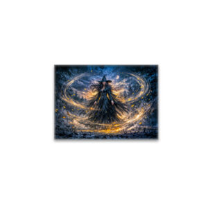 raxxa Glas-Magnet: Dynamic Fantasy Witch with Magical Atmospheric Energy