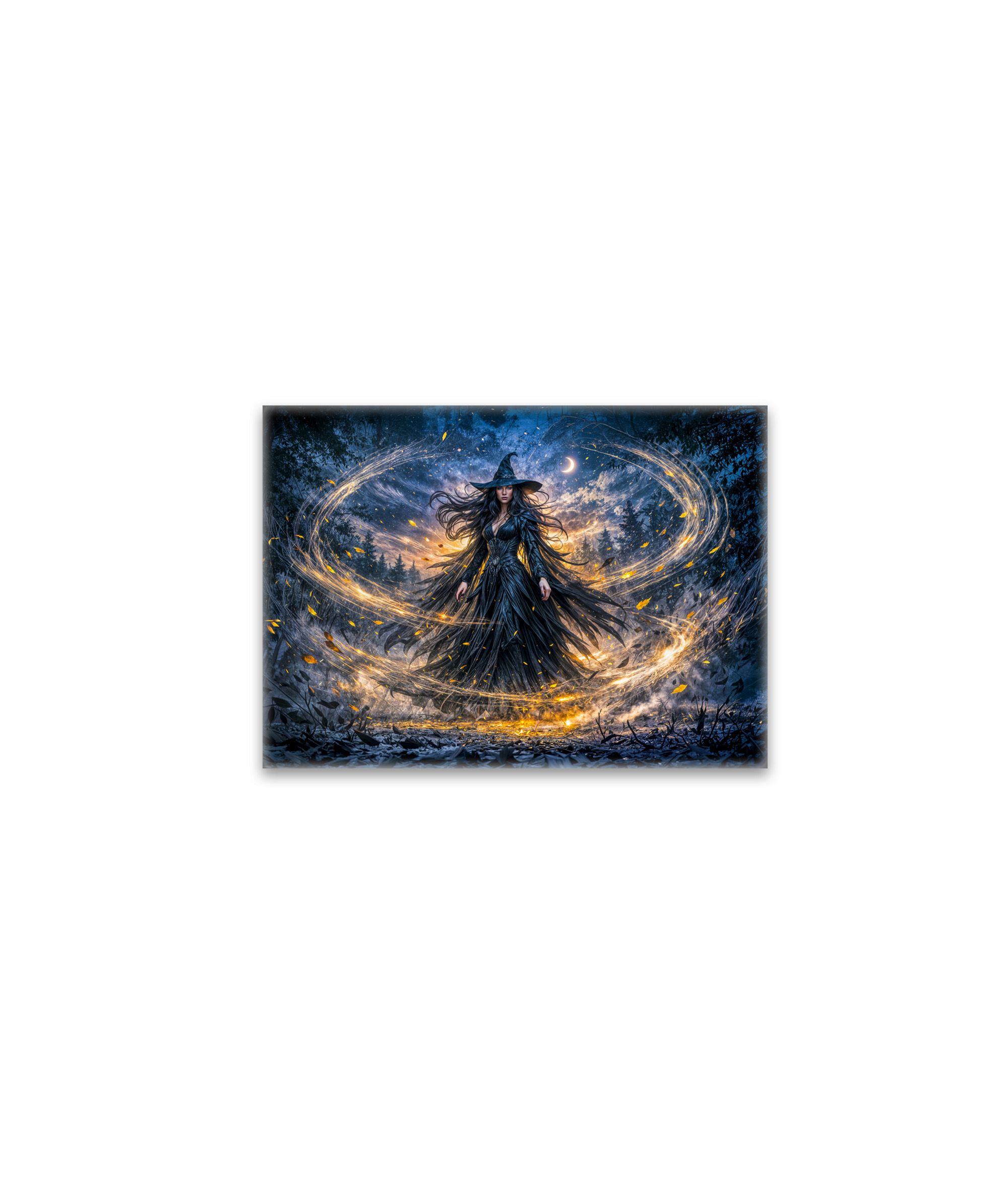 raxxa Glas-Magnet: Dynamic Fantasy Witch with Magical Atmospheric Energy