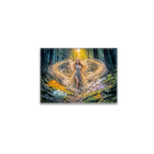 raxxa Glas-Magnet: Dynamic Fantasy Elf in Enchanted Forest Mushroom Magic