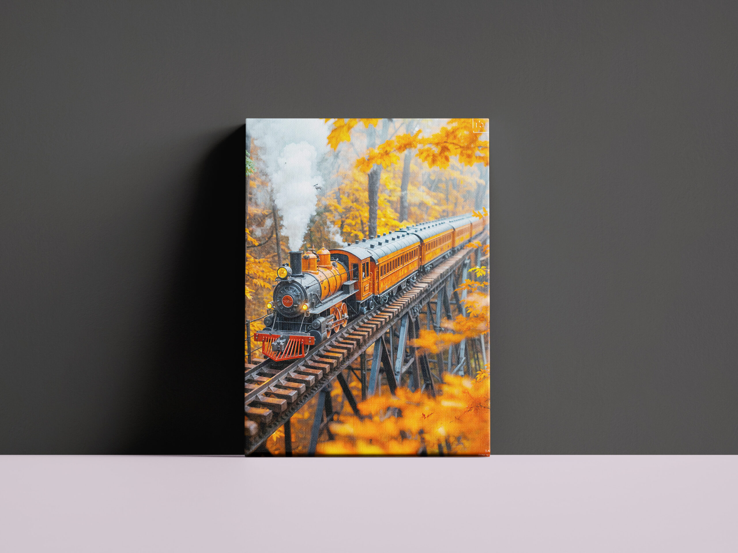 raxxa Canva: Miniature steam train on forest trestle bridge - Image 3
