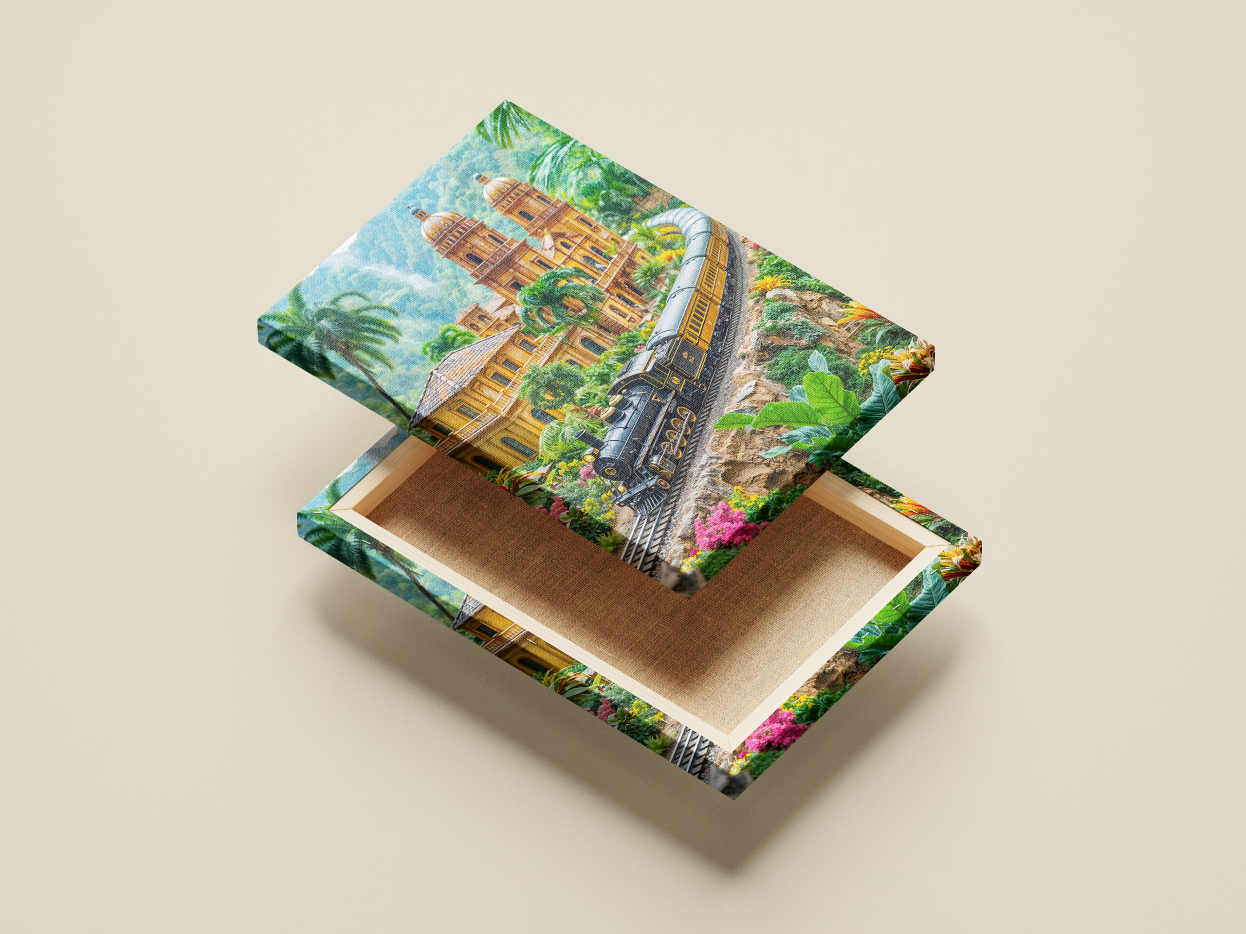 raxxa Canva: Miniature train through tropical palace garden - Image 2