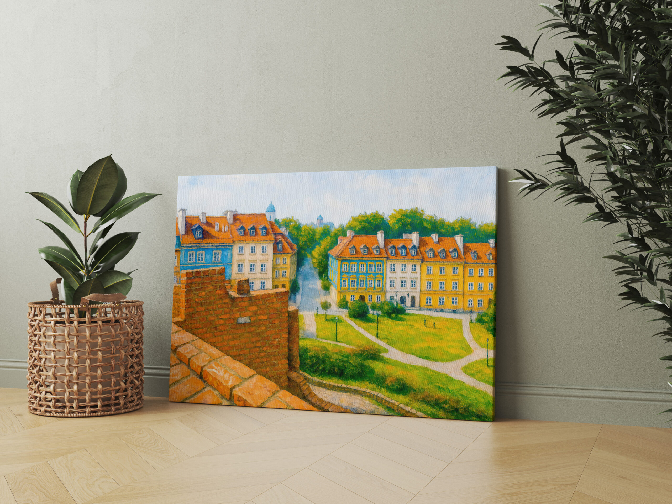 raxxa Canva: Warsaw oil painting View from city wall - immagine 2