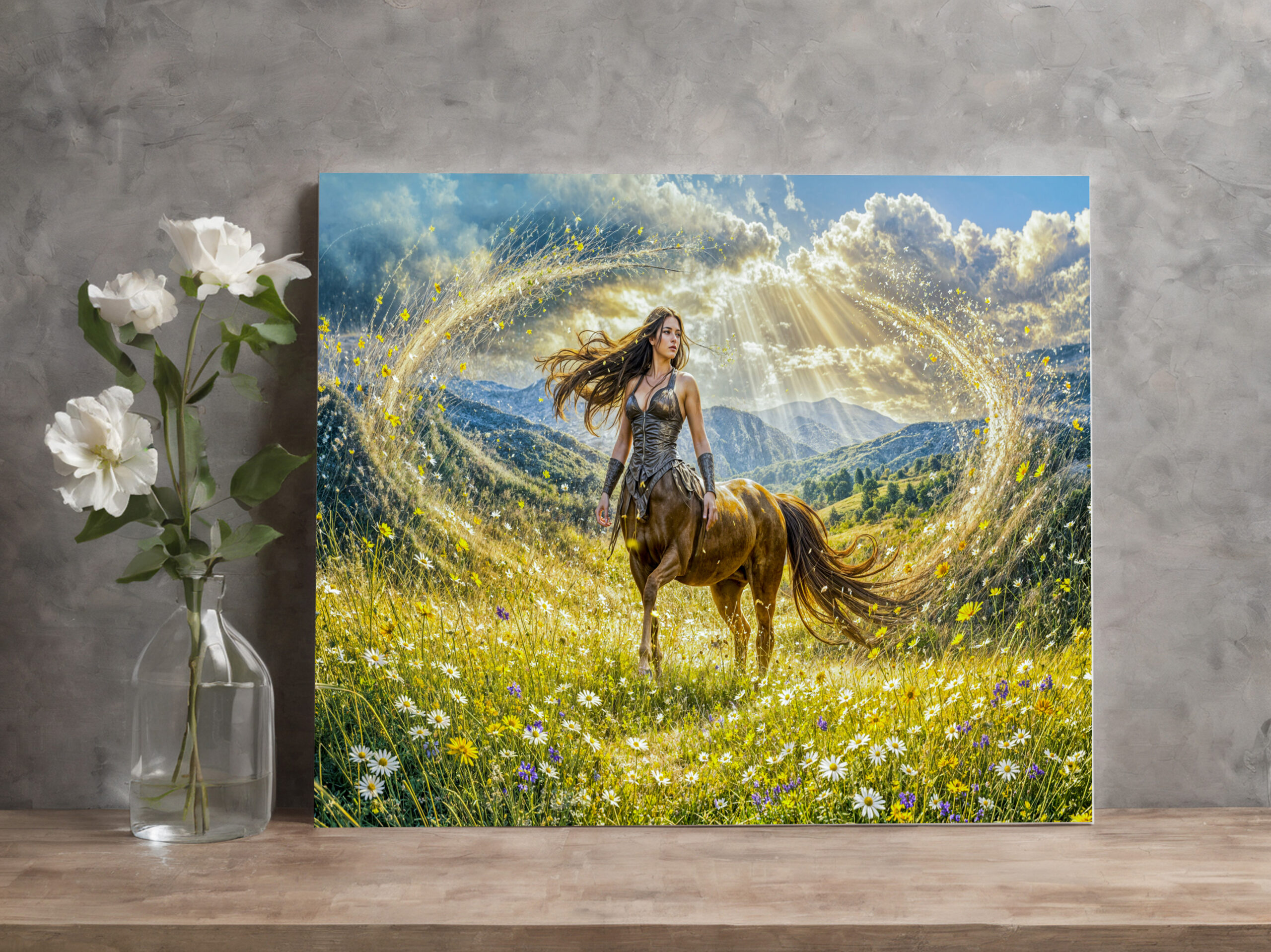 raxxa Canva: Dynamic Fantasy Centauride in Radiant Magical Landscape - immagine 2