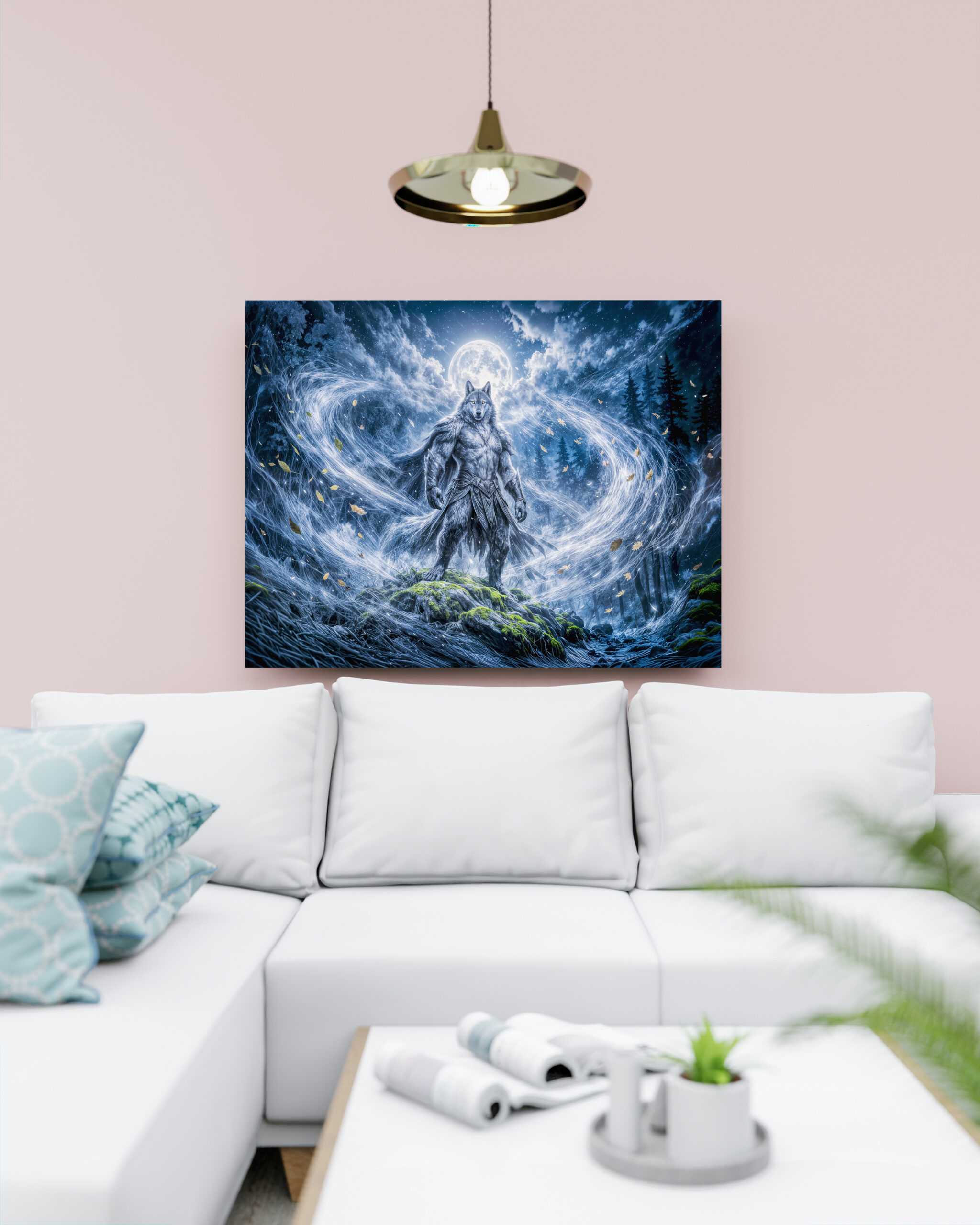 raxxa Canva: Dynamic Fantasy Werewolf Under Dramatic Moonlight Atmosphere – Bild 2