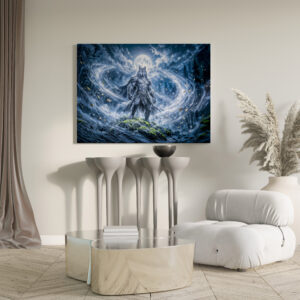 raxxa Canva: Dynamic Fantasy Werewolf Under Dramatic Moonlight Atmosphere