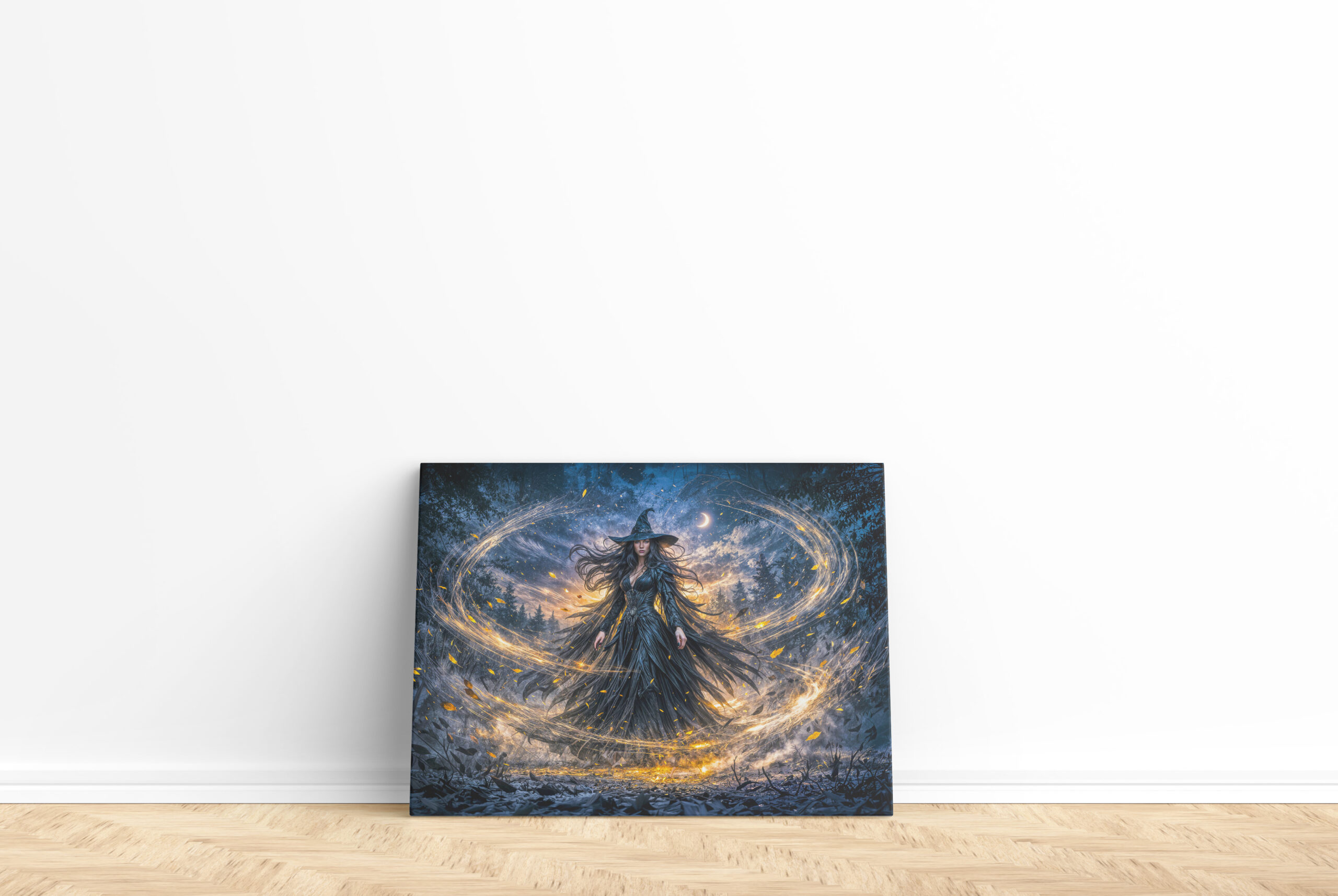 raxxa Canva: Dynamic Fantasy Witch with Magical Atmospheric Energy - Imagen 2